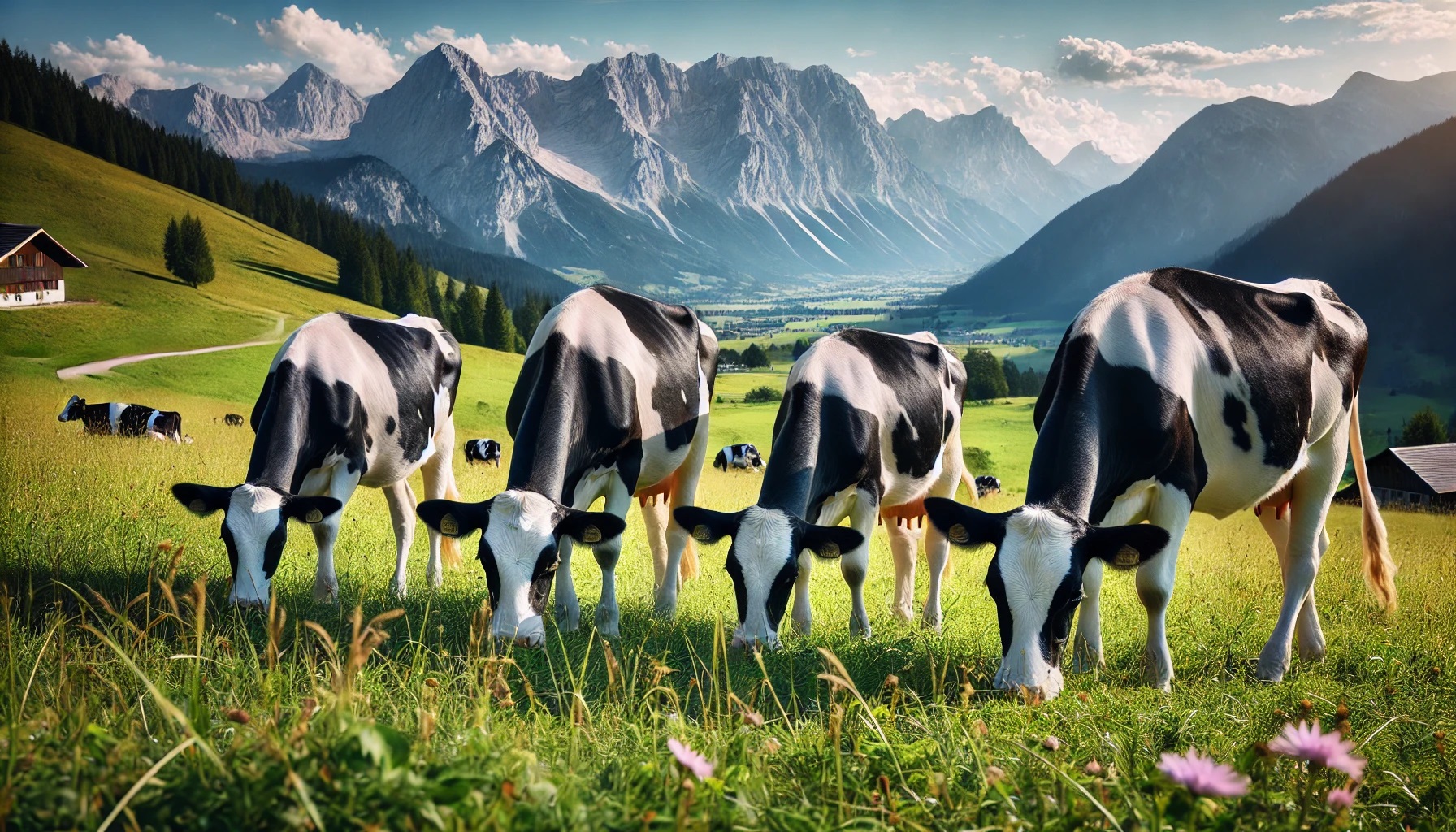 vacas holstein pastando
